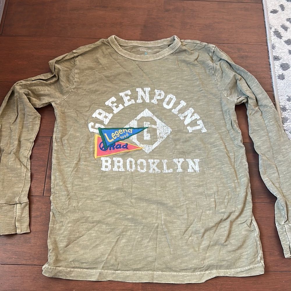 J. Crew Crewcuts Boys Brooklyn Gray Long Sleeved t-shirt Size Large